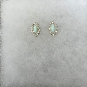 Classic blue and diamond stud earrings